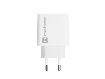 Natec NATEC RIBERA USB-C 20W PD Polnilnik - Beli, Hitro Polnjenje, Universalna Združljivost, 1x USB-C, Varnostne Funkcije