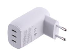 Belkin Belkin BoostCharge AC Hiter Polnilec za Prenosne Računalnike in Pametne Telefone, 67 W, 3x USB Type-C, Beli