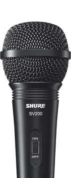 Shure Šum SV200 dinamični mikrofon za karaoke, črn, z XLR izhodom in unidirekcijsko kardioidno usmerjenostjo
