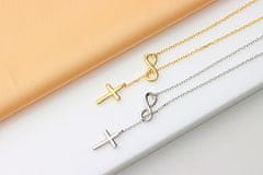 Brilio Silver Pozlačena ženska ogrlica Infinity and Cross NCL195Y