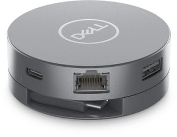 DELL DELL 6-v-1 USB-C večportni adapter - DA305, 90 W, s podporo za 4K, za Windows, Mac in Linux, srebrna barva