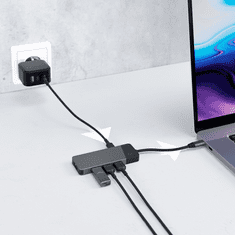 Green Cell USB-C adapter GREEN CELL HUB GC CONNECT 7W1, 3x USB 3.1, HDMI 4K, USB-C PD 85W, s podporo za MicroSD/SD in srebrna barva