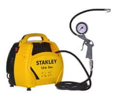Stanley Kompresor brez olja AIR KIT OL 1,1 kW, 8 bar, z merilnikom tlaka, univerzalna uporaba, rumena barva