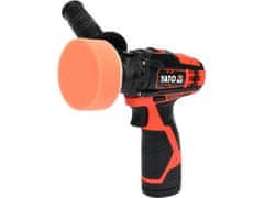 YATO Yato YT-82903 polirni stroj za avta, 8300 RPM, 3 blazinice, črno-oranžna, akumulator, nastavljiva hitrost