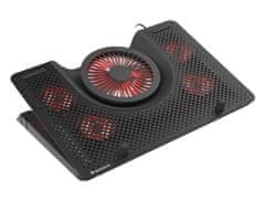 Genesis GENESIS Oxid 550 hladen pad za prenosnike 43.9 cm (17.3") z regulacijo višine, rdečo osvetlitvijo in 5 ventilatorji