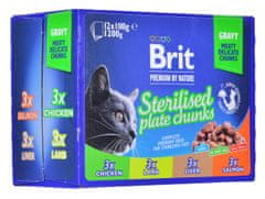 Brit BRIT Premium Cat Sterilised - mokra hrana za mačke, 12x100g, zdrava teža, brez glutena, s lososom in jagnjetino