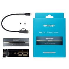 slomart SSD ohišje PATRIOT MEMORY TXD M.2 NVMe 1.3, kapaciteta do 8TB, USB Type-C, aluminijasta, sivo