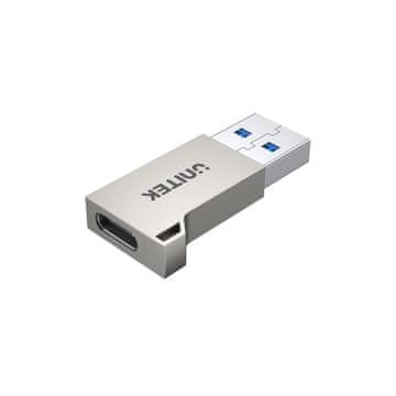 Unitek UNITEK USB-A na USB-C adaptator 3.1 Gen1, srebrna, hitrost prenosa do 5 Gbit/s, kompaktna izvedba, A1034NI