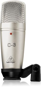 Behringer Mikrofon Behringer C-3 Silver, kondenzatorski studio mikrofon z XLR povezavo, 40-18000 Hz, 23 dB šum.
