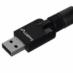 Lanberg Lanberg NC-0150-WE brezžična omrežna kartica WLAN 150 Mbit/s za PC/Laptop | Zunanji antena | Črna barva