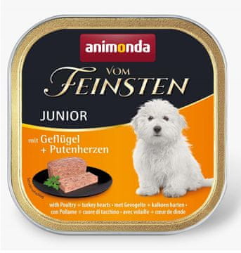 Animonda ANIMONDA Vom Feinsten Junior - mokra hrana za pse s piščancem in puranom, 150g, brez žit, brez konzervansov, primerna za vse pasme