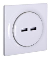 FIBARO Fibaro Walli N vtičnica z 2x USB izhodom, bela, zaščita pred prenapolnjenjem, visoka kakovost in moderna zasnova