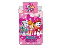 Paw Patrol roza otroška posteljnina, z zadrgo, bombaž 140x200cm OEKO-TEX 
