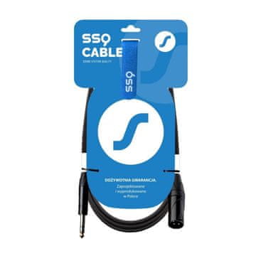 slomart SSQ JSXM10 - XLR moški - Jack stereo 6,3 mm kabel, dolžina 10 m, 2 x 0,23 mm², črn, visokokakovosten zvok