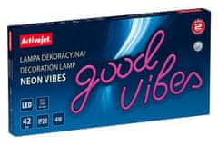 ActiveJet LED neonska tabla Activejet AJE-NEON VIBES, večbarvna, notranja dekoracija za otroške sobe in dnevne prostore, 330 mm