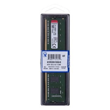 Kingston Kingston Technology ValueRAM KVR26N19S6/8, 8 GB DDR4 2666 MHz, 1 x 8 GB, 288-pin DIMM, za PC/strežnik, brez ECC