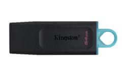 Kingston Kingston Technology DataTraveler Exodia 64GB USB 3.2 ključek za shranjevanje, črn, plug and play, zaščitna kapica