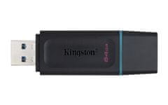 Kingston Kingston Technology DataTraveler Exodia 64GB USB 3.2 ključek za shranjevanje, črn, plug and play, zaščitna kapica