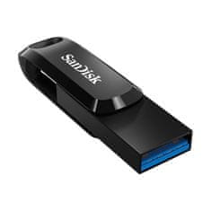 SanDisk SanDisk Ultra Dual Drive Go USB 64 GB, USB Type-A in Type-C, Hitrost branja 150 MB/s, Črno, Priklop in igraj