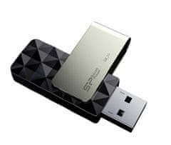 Silicon Power USB Flash Drive Silicon Power Blaze B30, 256 GB, Tip A, 3.2 Gen 1, Črn in Srebrn, Kompaktna Oblika, Ultra Hitrost