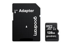GoodRam Goodram 128 GB MicroSDXC spominska kartica Class 10 UHS-I z zaščito za pisanje, črna, hitrosti branja 100 MB/s