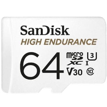SanDisk SanDisk 64 GB High Endurance MicroSDXC UHS-I Class 10 - V30, odporen na udarce, vodoodporen, široko temperaturno območje