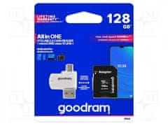 GoodRam Goodram M1A4-1280R12 128 GB MicroSDHC Kartica, Class 10 UHS-I, Črna/Bela, Hitrost Branja 60 MB/s, Hitrost Pisanja 10 MB/s