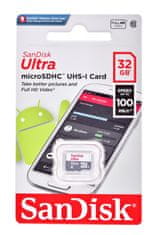 SanDisk Sandisk Ultra microSDHC pomnilniška kartica 32 GB, Class 10, UHS Speed Class 1, visoka hitrost in zanesljivost.