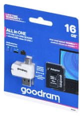 GoodRam Goodram M1A4-0160R12 microSDHC kartica 16 GB, UHS-I, Class 10, črna/bela, hitrost branja 100 MB/s, hitrost pisanja 10 MB/s