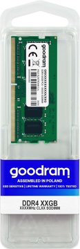 GoodRam Goodram GR2400S464L17/16G 16 GB DDR4 2400 MHz prenosna računalniška pomnilniška enota SO-DIMM zeleno