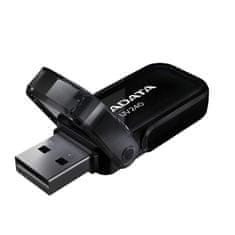 slomart ADATA UV240 USB ključek 32 GB, USB Type-A 2.0, črn, kapica, kompakten in lahek, odlična izbira za shranjevanje podatkov.