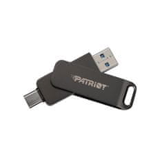 slomart USB flash disk PATRIOT Rage R550, 128GB, 100 MB/s, USB A+C, vrtljiv dizajn, črn, hitrosti branja 100 MB/s