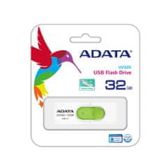 slomart ADATA UV320 USB ključek 32 GB, USB Type-A 3.2, zelena bela, zaslonka, združljiv z Mac in Windows, hitro prenosi podatkov.