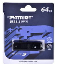 slomart PARTIOT Xporter 3 64GB USB 3.2 FlashDrive, Črn, Hitrost branja 80 MB/s, Združljiv z Windows in Mac