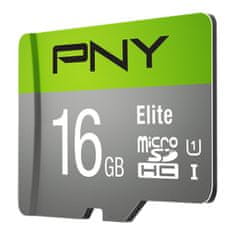 slomart PNY Elite microSDHC 16GB UHS-I Class 10, hitrosti UHS Class 1, idealna za pametne telefone in kamere