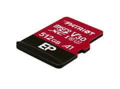 slomart Patriot Memory 512 GB MicroSDXC spominska kartica, razred 10, UHS3, adapter vključen, hitrost pisanja 80 MB/s