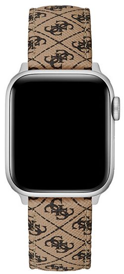 Guess Usnjen pašček za Apple Watch (38 - 41 mm) - bel CS2001S1