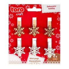 Toro LESENI ŽEBLJIČKI &quot;SNEŽINKA&quot; 3,5 CM, 6 KOSOV