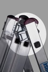 KRAUSE Krause Corda večnamensko lestvo 3x6, višina 4,85 m, nosilnost 150 kg, stabilizator, 6 korakov, srebrna barva