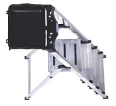 KRAUSE Folding ladder Krause Secury s 4 stopnicami, aluminijasta, srebrna, z nedrsečimi nogami in shranjevalno škatlo