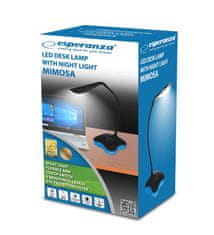 Esperanza Miza LED svetilka Esperanza ELD105K črna, dotik, prilagodljiva, dimabilna, vključuje USB kabel, 5500 K, ura delovanja 24h