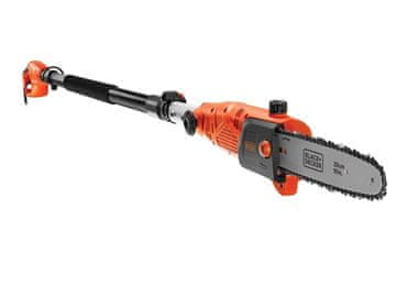 slomart Električna žaga za veje BLACK + DECKER PS7525, 800 W, 25 cm, nastavljiva ročka, avtomatsko olje, črna/oranžna