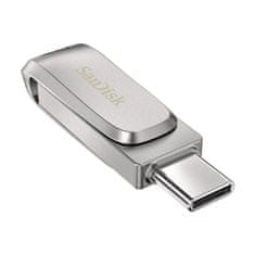 SanDisk SanDisk Ultra Dual Drive Luxe USB ključek 128 GB, 3.2 Gen 1, kovinsko ohišje, rotacijska zasnova, Plug and Play