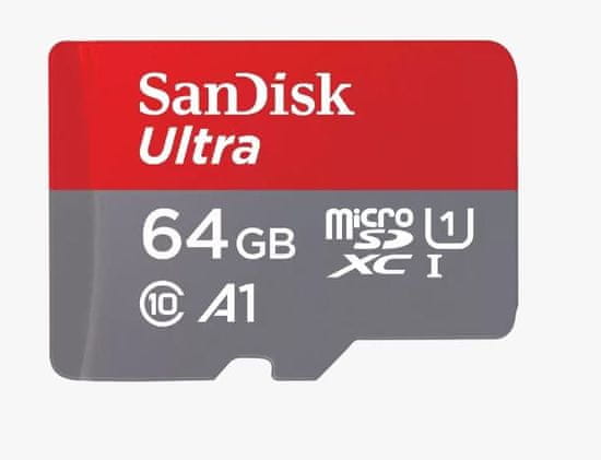 SanDisk Western Digital 64 GB MicroSDXC spominska kartica UHS-I Class 10, Rdeča/Siva, Hitrost branja 140 MB/s