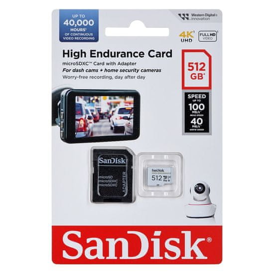 SanDisk SanDisk 512 GB MicroSDXC spominska kartica Class 10, hitrosti branja do 100 MB/s, hitrost pisanja do 40 MB/s