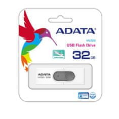 slomart ADATA UV220 USB ključek 32 GB USB Type-A 2.0, sivo-beli, z drsno obliko, združljiv z Windows, Mac in Linux