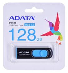 slomart ADATA DashDrive UV128 128GB USB ključek, USB Type-A 3.2 Gen 1, črn in moder, hitrosti branja do 90 MB/s.