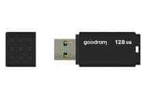 GoodRam USB ključek Goodram UME3, 128 GB, USB Type-A 3.0, črn, hitrosti branja 60 MB/s in pisanja 20 MB/s