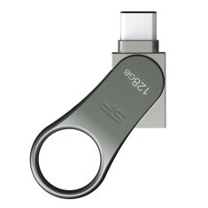 Silicon Power USB ključek Silicon Power C80 128 GB, USB Type-A/Type-C, vodoodporen, prahoodporen, titanova barva