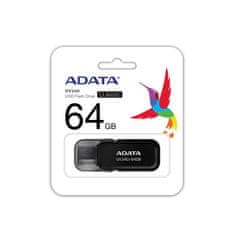 slomart ADATA UV240 USB ključek 64 GB USB Type-A 2.0, črn, sodoben in kompakten, združljiv z Windows, Mac in Linux
